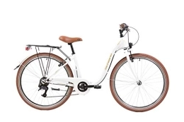 F.lli Schiano Biciclette da città F.lli Schiano Elegance, Bici MONOTUBO Donna, Bianco-Oro, 26