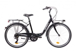 F.lli Schiano Biciclette da città F.lli Schiano Elegance, Bici MONOTUBO Donna, Nero-Bianco, 26''
