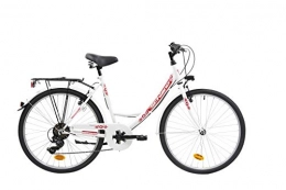 F.lli Schiano Biciclette da città F.lli Schiano Elegance, Bici MONOTUBO Women's, Bianco-Rosso, 26''
