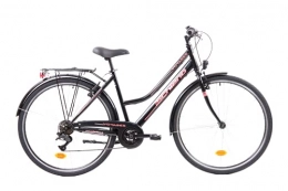 F.lli Schiano Biciclette da città F.lli Schiano Voyager, Bici Trekking Donna, Nero-Rossa, 28