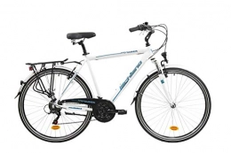 F.lli Schiano Biciclette da città F.lli Schiano Voyager, Bici Trekking Uomo, Bianco-Blu, 28''