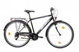 F.lli Schiano Biciclette da città F.lli Schiano Voyager, Bici Trekking Uomo, Nero-Blu, 28