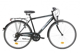 F.lli Schiano Biciclette da città F.lli Schiano Voyager, Bici Trekking Uomo, Nero-Blu, 28''