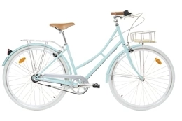 FabricBike Biciclette da città Fabric City - Bicicletta di Città con Cestino, Interno 3 velocità, Donna City Bike (Blue Hampstead Deluxe)