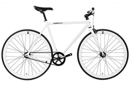 FabricBike- Bicicletta Fixie Bianco, Fixed Gear, Single Speed, Quadro Hi-Ten Acciaio, 10 kg, White & Black