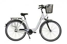 Hawk Biciclette da città HAWK City Wave Deluxe Plus (cesto) (bianco, 26 pollici) 7G