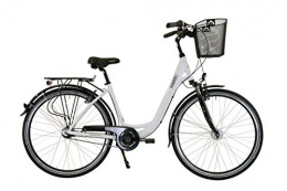Hawk Biciclette da città HAWK City Wave Deluxe Plus (cesto) (bianco, 28 pollici) 7G