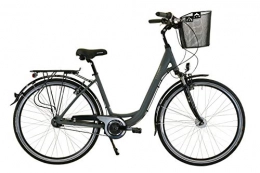 Hawk Biciclette da città HAWK City Wave Deluxe Plus (cesto) (grigio, 26 pollici) 7G