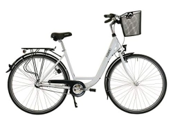 Hawk Biciclette da città HAWK City Wave Premium Plus (con cestino) (bianco, 26 pollici) 3G