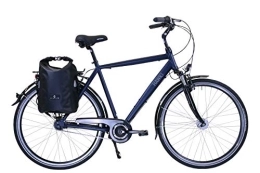 Hawk Bici HAWK Citytrek Gent Deluxe Plus - Bicicletta da uomo con custodia, leggera da uomo con cambio Shimano a 7 marce e illuminazione a LED, Allrounder