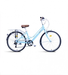 N/Z Bici Home Attrezzatura Comfort Biciclette Comoda bicicletta da città da donna, 26 pollici, 7 velocità, bicicletta da pendolare leggera, per studenti, in lega di alluminio, pedale antiscivolo rosa blu ar