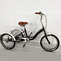 Kaibrite Bici Kaibrite - Bicicletta a 3 ruote, 20", per adulti, con cestino singolo, colore: Nero