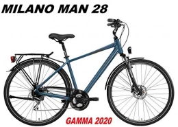 LOMBARDO BICI Biciclette da città LOMBARDO BICI Milano Man Ruota 28 Shimano ACERA 24V Gamma 2020 (Green Shock Matt, 53 CM)