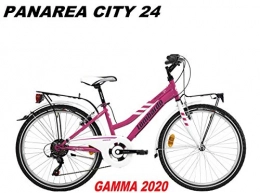 LOMBARDO BICI Biciclette da città LOMBARDO BICI PANAREA City Ruota 24 Shimano Tourney TZ 6V Gamma 2020 (Fuchsia White Glossy)