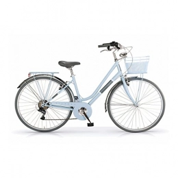 MBM Biciclette da città MBM Silvery, Bicicletta Donna, Blu (Azzurro A25), 28"