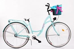 Milord Bikes Biciclette da città Milord. 2018 City Bike comfort con cestino, da donna stile olandese, 1 velocità, Aqua, 71, 1 cm
