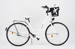 Milord Bikes Biciclette da città Milord. 2018 City Bike comfort con cestino, da donna stile olandese, 1 velocità, bianco, 71, 1 cm