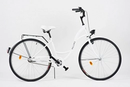 Milord Bikes Bici Milord. 2018 City Comfort Bike, da donna, stile olandese con portapacchi posteriore, 1 velocità, bianco, 71, 1 cm