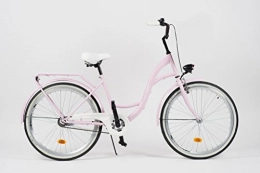 Milord Bikes Biciclette da città Milord 2018 City Comfort Bike, da donna, stile olandese con portapacchi posteriore, 1 velocità, rosa, 71 cm