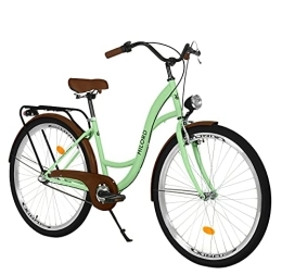Milord Bikes Biciclette da città MILORD. 2018 Comfort con supporto schiena, Holland Bicicletta, bicicletta da donna, a 3 marce, Menta Verde, 28 pollici