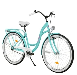 Generic Biciclette da città Milord - Bicicletta olandese da donna, stile vintage, 28 pollici, 1 velocità, colore: blu acqua