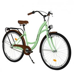 Milord Bikes Biciclette da città Milord Bikes MILORD. 2018 Comfort con supporto schiena, Holland Bicicletta, bicicletta da donna, a 3 marce, Menta Verde, 28 pollici