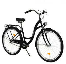 Milord Bikes Biciclette da città Milord Bikes MILORD. 2018 Comfort di bicicletta con schienale Traeger, Holland, Signora ruota di bicicletta, 3 velocità, colore Nero, 26 pollici