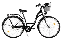 Milord Bikes Biciclette da città Milord. Comfort Bike con Cesto, Bicicletta da Città Donna, 1 velocità, Nero, 26