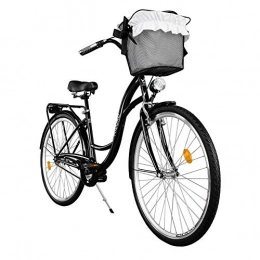 Milord Bikes Biciclette da città Milord. Comfort Bike con Cesto, Bicicletta da Città Donna, 1 velocità, Nero, 28"