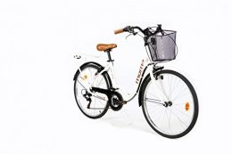 Moma Bikes Biciclette da città Moma Bikes, Bicicletta Passeggio Citybike Shimano; alluminio, 18 Velocità, Ruota Da 26", Bianco