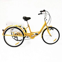 OUkANING Bici OUKANING Hansemay - 3 biciclette da adulto, 24", 6 marce, con cestino bianco, per sport all'aria aperta, shopping (senza luce)