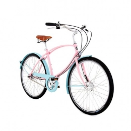 Pashley Biciclette da città Pashley Tube Rider – Bicicletta da città colorata per lui e per lei, cambio a 5 marce, telaio da 19", rosa / turchese