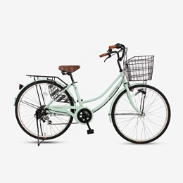 360Home Bici Qian - Bicicletta da città, 26 pollici, con cestello, da donna, 6 Speed