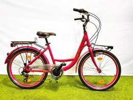 Schiano Bici SCHIANO Bici Bicicletta Olanda Donna Ravenna 24'' Alluminio Shimano 6V Rosa