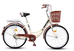 TaoRan Bici TaoRan Bicicletta da Donna, Bici da Citt in Alluminio, Bici retr in Stile Olandese con Cestello Adatta per Studenti Maschi E Femmine-Giallo__26_Pollici