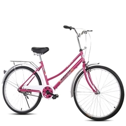 TAURU Biciclette da città TAURU Bici da lavoro retrò per pendolari per adulti, bici da spiaggia con cestino, bici da donna (53, 3 cm, rosso)