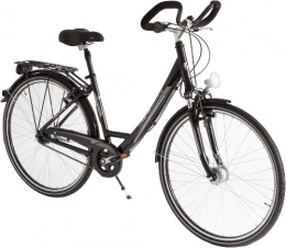 Ultrasport Biciclette da città Ultrasport Citybike da Donna in Alluminio, 7 Marce, Altezza 45 cm, Pneumatici 28 Pollici (71, 1 Cm), Nero