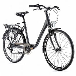 Leader Fox Bici Velo - Muscolare City Bike 26 Leader Fox Domesta 2021, da donna, 7 V, telaio in alluminio da 175 a 183 cm, colore: Grigio opaco