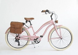 Via Veneto Biciclette da città VENICE - I Love Italy Cruiser 26 pollici Sun ON The Beach Lady rosa