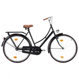 WELLIKEA Biciclette da città WELLIKEA Bicicletta Olandese 28 Pollici Telaio Ruota 57 cm Donna Nero