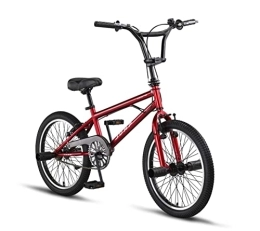 Licorne Bike BMX Licorne - Bicicletta “Jump Premium BMX”, sistema a rotore a 360°, 4 perni in acciaio, carter, ruota libera (rosso, Freestyle)