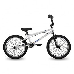 QEEN BMX QEEN 10 Color & Series20 '' BMX Bike Bike Freestyle Acciaio Bici Bicicletta Doppio Calibro Freno Freno Show Bike Stunt Acrobatic Bike (Color : White)