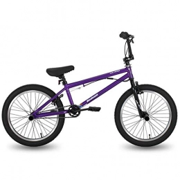 XZM Bici XZM 10 Color&Series 20'' BMX Bike Freestyle Steel Bicycle Bike Double Caliper Brake Bike, Purple