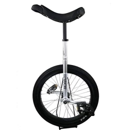 AZYQ Monocicli Azyq Monocicli da 20 ', bambino' S / Adult 'S Trainer Monociclo regolabile in altezza, pneumatico butilico da montagna antiscivolo Equilibrio Ciclismo Cyclette Bicicletta, Argento, 20 pollici