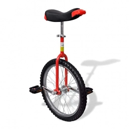  Monocicli Diametro Ruota Monociclo Regolabile in Acciaio + Gomma + plastica: 20 Pollici (50, 8 cm) Rosso e Nero