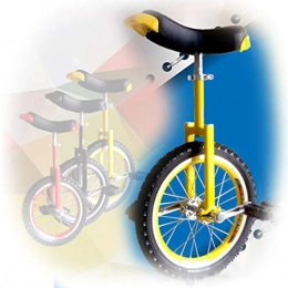 GAOYUY Bici GAOYUY Monociclo, Altezza Regolabile con Ruota Cromata Forte E Robusto 16 / 18 / 20 / 24 Pollici for Adulti, Bambini (Color : Yellow, Size : 18 Inches)