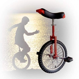 GAOYUY Bici GAOYUY Monociclo Freestyle 16 / 18 / 20 / 24 Pollici, Pedali in Plastica Arrotondati Sella Ergonomica Sagomata Facile da Trasportare for Bambini Principianti Adulti (Color : Red, Size : 16 inch)