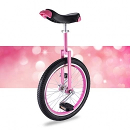 GAOYUY Monocicli GAOYUY Monociclo, Regolabile in Altezza Robusto Telaio in Acciaio 16 / 18 / 20 Pollici for I Bambini Principianti Esercizio for Adulti Fun Bike Cycle Fitness (Color : Pink, Size : 16 Inches)