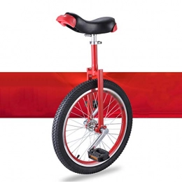GAOYUY Monocicli GAOYUY Monociclo, Regolabile in Altezza Robusto Telaio in Acciaio 16 / 18 / 20 Pollici for I Bambini Principianti Esercizio for Adulti Fun Bike Cycle Fitness (Color : Red, Size : 18 Inches)