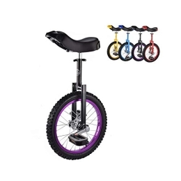 Generic Bici Generic Monociclo Monociclo da 16"(40, 5 Cm), Cerchio in Lega di Alluminio Resistente E Balance Bike in Acciaio al Manganese, per Bambini Principianti Viaggi Sportivi All'Aperto (Color : Purple)